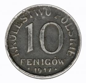 Obrazek dla: 10 fenigów 1917 Królestwo Polskie Stuttgart