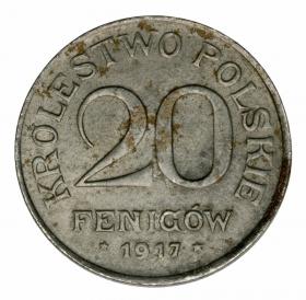 Obrazek dla: 20 fenigów 1917 Królestwo Polskie Stuttgart