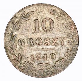 Obrazek dla: 10 groszy 1840 Mikołaj I Romanow byłe Królestwo Polskie Warszawa