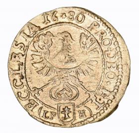 Obrazek 2 dla: 1 krajcar 1680 Fryderyk Heski Księstwo Nyskie Biskupów Wrocławskich Nysa