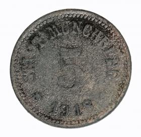 Obrazek dla: 5 fenigów 1918 Muncheberg Bawaria