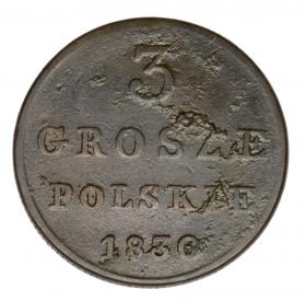Obrazek dla: 3 grosze 1830 Mikołaj I Romanow Królestwo Polskie Warszawa