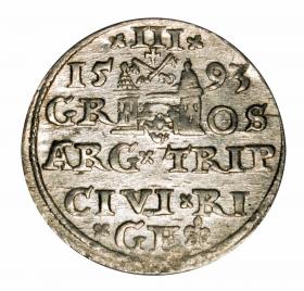 Obrazek 2 dla: Trojak 1593 Zygmunt III Waza Ryga