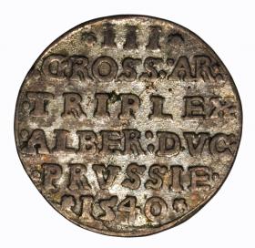 Obrazek 2 dla: Trojak 1540 Albrecht Hohenzollern Księstwo Pruskie Królewiec