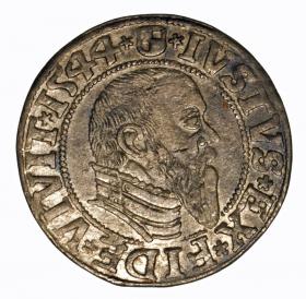 Obrazek dla: Grosz 1544 Albrecht Hohenzollern Księstwo Pruskie Królewiec