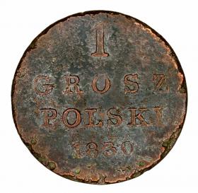 Obrazek dla: 1 grosz 1830 Mikołaj I Romanow Królestwo Polskie pod zaborem rosyjskim