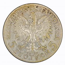 Obrazek 2 dla: 5 złotych 1932 Głowa kobiety II RP Warszawa
