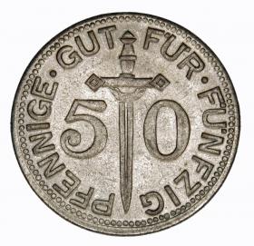 Obrazek 2 dla: 50 fenigów 1917 Solingen Nadrenia