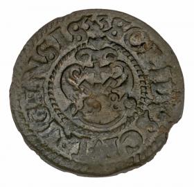 Obrazek 2 dla: Szeląg 1633 Gustaw II Adolf Ryga