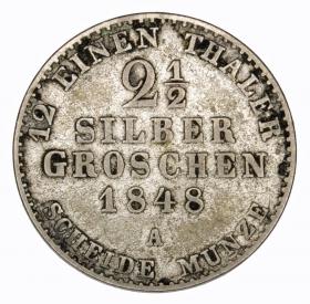 Obrazek 2 dla: 2 1/2 grosza srebrnego 1848 Fryderyk Wilhelm IV Prusy Berlin