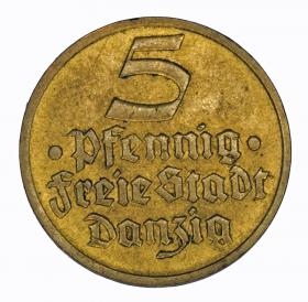 Obrazek dla: 5 fenigów 1932 Wolne Miasto Gdańsk
