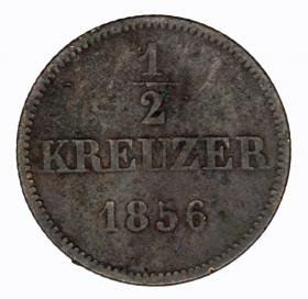 Obrazek 2 dla: 1/2 krajcara 1856 Maksymilian II Bawarski Niemcy Bawaria
