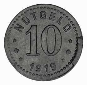 Obrazek 2 dla: 10 fenigów 1919 Unterweserstadte