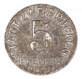 Obrazek dla: 5 fenigów 1919 Zweibrucken Nadrenia Palatynat