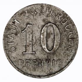 Obrazek dla: 10 fenigów 1919 Zweibrucken Nadrenia Palatynat