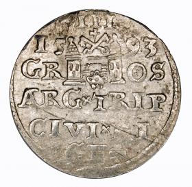 Obrazek 2 dla: Trojak 1593 Zygmunt III Waza Ryga