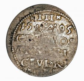 Obrazek 2 dla: Trojak 1595 Zygmunt III Waza Ryga