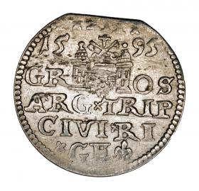 Obrazek 2 dla: Trojak 1595 Zygmunt III Waza Ryga