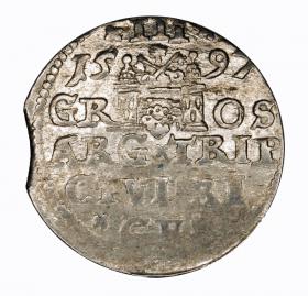 Obrazek 2 dla: Trojak 1597 Zygmunt III Waza Ryga