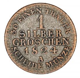 Obrazek 2 dla: 1 grosz srebrny 1824 Fryderyk Wilhelm III Niemcy Prusy Berlin A