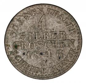 Obrazek 2 dla: 1 grosz srebrny 1846 Fryderyk Wilhelm IV Niemcy Prusy Berlin A