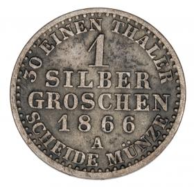 Obrazek 2 dla: 1 grosz srebrny 1866 Wilhelm I Hohenzollern Niemcy Prusy Berlin A