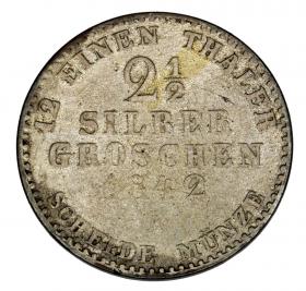 Obrazek 2 dla: 2 1/2 grosza srebrnego 1842 Fryderyk Wilhelm IV Niemcy Prusy Berlin A