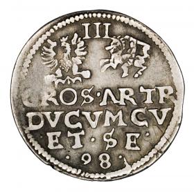Obrazek 2 dla: Trojak 1598 Wilhelm Kettler Księstwo Kurlandzkie Mitawa
