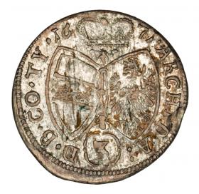 Obrazek 2 dla: 3 krajcary 1671 Leopold I Habsburg Austria Tyrol Hall