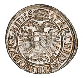 Obrazek 2 dla: 3 krajcary 1667 Leopold I Habsburg Wrocław