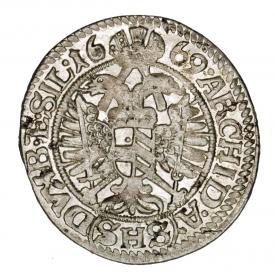 Obrazek 2 dla: 3 krajcary 1669 Leopold I Habsburg Wrocław
