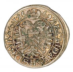 Obrazek 2 dla: 3 krajcary 1669 Leopold I Habsburg Wrocław