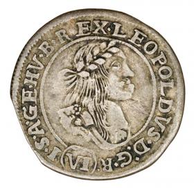Obrazek dla: 6 krajcarów 1671 Leopold I Habsburg Węgry Kremnica