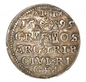 Obrazek 2 dla: Trojak 1595 Zygmunt III Waza Ryga