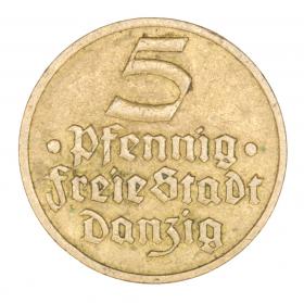 Obrazek dla: 5 fenigów 1932 Wolne Miasto Gdańsk Flądra