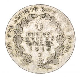 Obrazek 2 dla: 1/6 talara 1813 Fryderyk Wilhelm III Prusy Glatz B