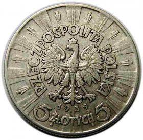 Obrazek 2 dla: 5 złotych 1935 Józef Piłsudski