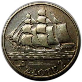 Obrazek dla: 2 złotych 1936 Żaglówka