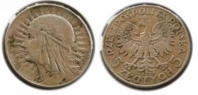 Obrazek dla: 5 złotych 1933 Głowa Kobiety