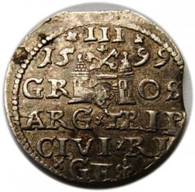 Obrazek 2 dla: Trojak 1599 Zygmunt III Waza Ryga