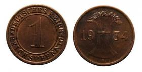 Obrazek dla: 1 reichspfennig 1934 Berlin