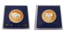 Obrazek dla: 100 złotych 1977 Żubr Ochrona Środowiska srebro