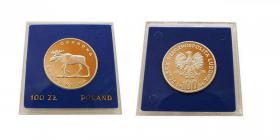 Obrazek dla: 100 złotych 1978 Łoś Ochrona Środowiska srebro