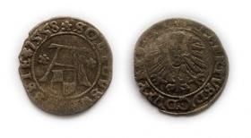 Obrazek dla: Szeląg pruski 1558 Albrecht Hohenzollern Księstwo Pruskie Królewiec