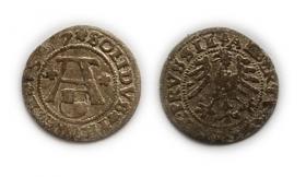 Obrazek dla: Szeląg pruski 1557 Albrecht Hohenzollern Księstwo Pruskie