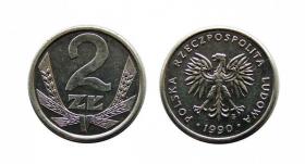Obrazek dla: 2 złote 1990 PRL