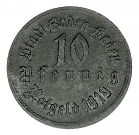 Obrazek dla: 10 fenigów 1919 Baden  Baden Badenia