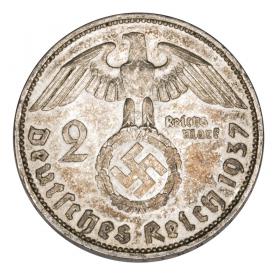 Obrazek 2 dla: 2 marki 1937 Paul von Hindenburg / swastyka Niemcy Berlin A