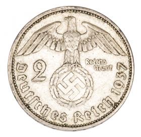 Obrazek 2 dla: 2 marki 1937 Paul von Hindenburg / swastyka Niemcy Berlin A