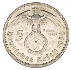 Obrazek 2 dla: 5 marek 1936 Paul von Hindenburg orzeł ze swastyką Niemcy Berlin A